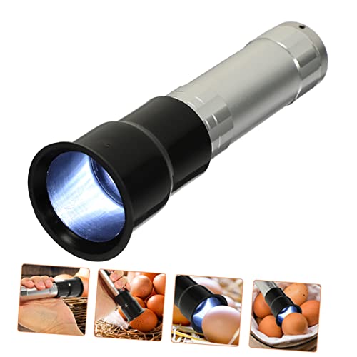 2pcs Handheld Egg Incubator Light Chicken Laying Egg Lamp for Hatching Candler Portable Lamp Tester - color: Silver