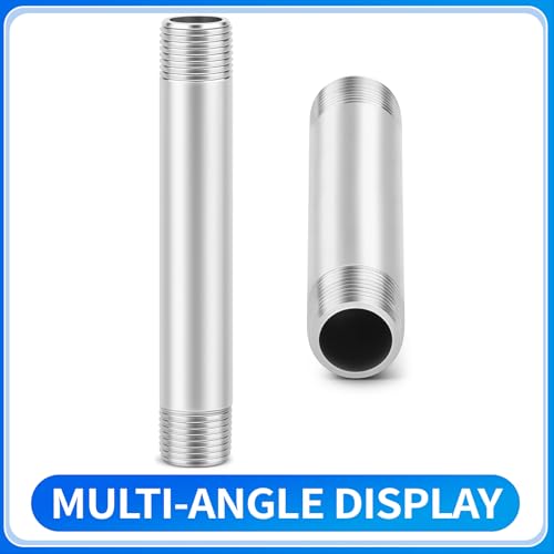 ChillWaves 304 Stainless Steel Pipe Fitting, Nipple Cast Pipe 1" NPT Male x 1" NPT Male Thread 8" Length(200MM)(1-PACK) - size: 1" NPT, style: 8" Length(200MM)
