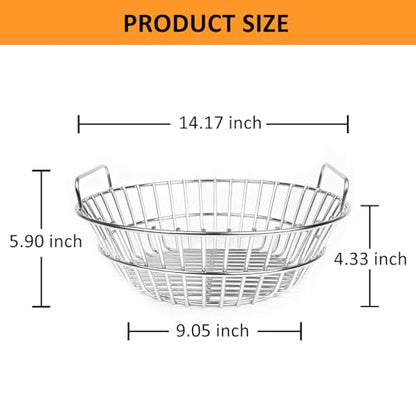 Charcoal Basket Compatible with Big Green Egg Large and Kamado Joe Classic - 304 Stainless Steel Ash Basket Grate Replacement for Kamado Grill