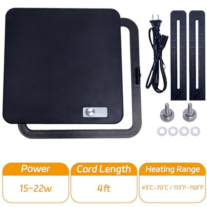 UL/ETL Certified Chick Brooder Heater Plate, 10" x 10" Adjustable Height & Temperature (113°F-158°F) Poultry Heating Plate, Safe & Energy-Efficient Heat Lamp Alternative for Up to 20 Chicks