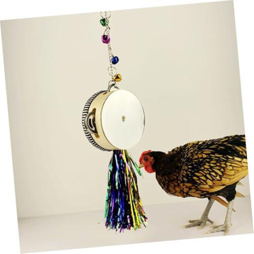 Happyyami Stainless Steel Double-Sided Mirror Drum Toy for Chickens Engaging Hen Rooster Activity to Promote Curiosity Exercise and Healthy Growth