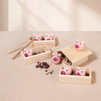 Sorting Stacking Wooden Toys for Toddlers, Montessori Pig Toy Toddler Sensory Bin Tool Toys, Wood Farm Toy House Fine Motor Skill Early Learning Preschool Educational Gift for Kids - style: Pig Toys
