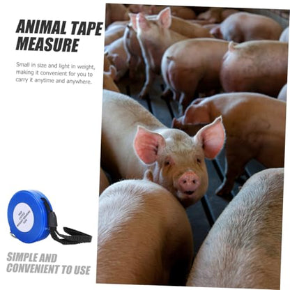 Animal Measuring Tape 2.5m for Horse Girth, Pig Weight, Goat Body Measurement, Blue Flexible Livestock Tape for Cattle and Farm Use Style