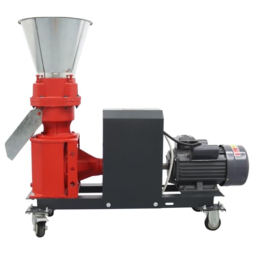 3.5KW Feed Pellet Machine,Animal Pellet Mill with 4-Roller Press for Poultry Livestock Goats,330-440 lbs/h Output,220V Electric Pellet Maker (4mm Die Included)