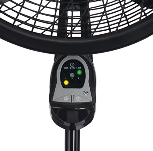 Lasko Oscillating Cyclone Pedestal Fan with Remote Control - Cooling Standing Fan for Bedroom, Living Room, and Home Office - Adjustable Height - 3 Quiet Speeds - 1843 - 18" Blade Diameter - Black