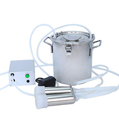 Milking Machine Portable Electric Milker Vacuum Pulsation Milking Machine with 2 Teat Cups 7L Stainless Steel Milk Container Food Grade Hose Charge/Plug in (for Cow) - color: For Cow