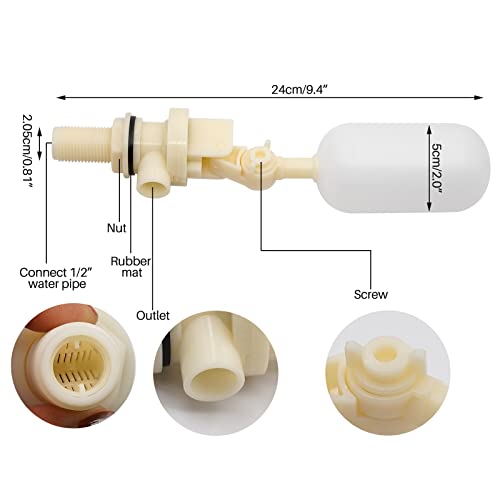 Automatic Water Bowl for Dog, Dog Water Bowl Dispenser with 2 Float Valve and 80cm Pipe, Livestock Water Trough for Horse Cattle Goat Pig Farm Supplies