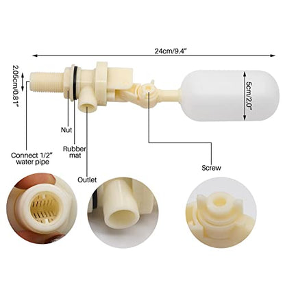 Automatic Water Bowl for Dog, Dog Water Bowl Dispenser with 2 Float Valve and 80cm Pipe, Livestock Water Trough for Horse Cattle Goat Pig Farm Supplies