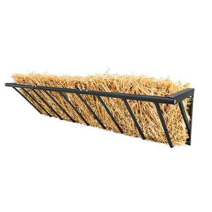 Hay Feeder for Horses, 63 Inch Long Wall Mounted Hay Rack with 67 Gallon Large Capacity, Heavy Duty Carbon Steel Livestock Feeder for Horses, Goats, Sheep, Indoor Outdoor Use - size: 63 inch