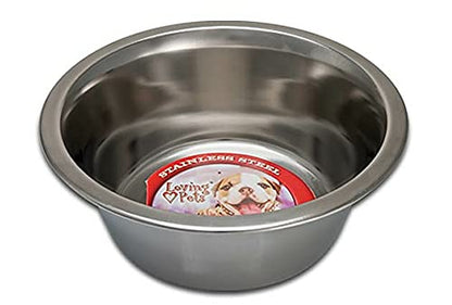 Loving Pets Standard Stainless Dish, Dog Bowl, 1/2 Pint - color: Stainless, size: Half Pint