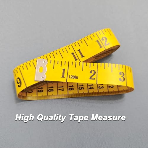 4 Pack Soft Tape Measure Double Scale 120-inch/300cm, Fabric Craft Tape Measure & Medical Body Measurement, Sewing Flexible Vinyl Ruler & Measuring Tape for Body Weight Loss (Yellow120Inch) - color: Yellow