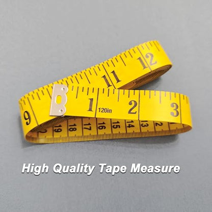 4 Pack Soft Tape Measure Double Scale 120-inch/300cm, Fabric Craft Tape Measure & Medical Body Measurement, Sewing Flexible Vinyl Ruler & Measuring Tape for Body Weight Loss (Yellow120Inch) - color: Yellow