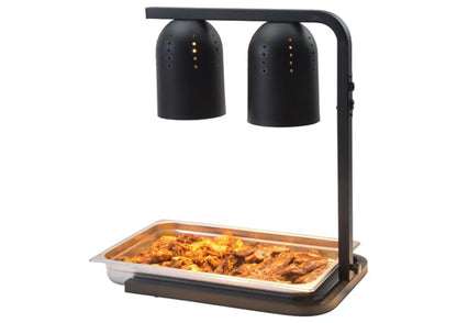 Winco Freestanding Commercial Food Heat Lamp, 3 Position, 2 Bulb, Black - color: Gray