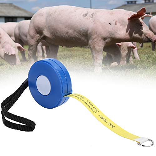 Cattle Weight Tape Measure, 2.5m Retractable Farm Animal Measuring Equipment Pig Body Part Portable Circumferences Weightband Waterproof Contrast Ruler PVC Scales Tool for Beef Livestock Height Bust