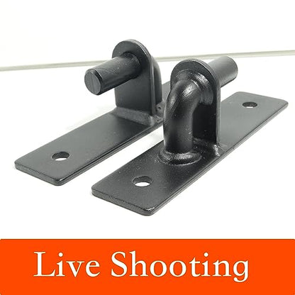 Wall Mount 4 Pack Gate Hinge Black, Sturdy Fence Post Chain Link Hinges with 5/8 Pin - color: Black（4）