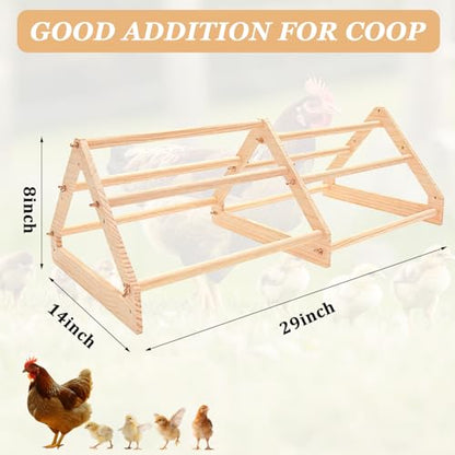 Chicken Perch, Natural Wood Chicken Roosting Perch, Hand-Polished Chick Roosting Bar, Sturdy Solid Wood Stand Fits Birds' Gripping Instinct, Durable Poultry Accessories (Large, Extra-Long Triangle) - size: Extra-long Triangle
