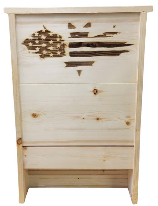 Made in USA- XL Natural Colored Pine Bat House, 3 Chamber Bat Box, Easy-to-Install Wooden Bat House Kit, Weather-Resistant Bat Houses for Outdoors, with Mounting Screws - Applewood Outdoor - style: XL 3 Chamber Natural