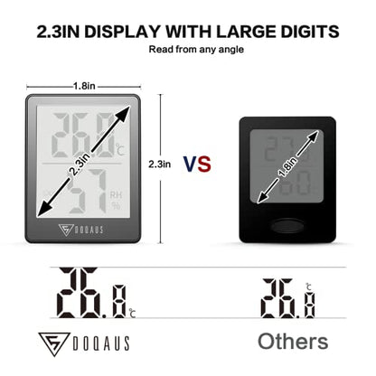 DOQAUS Digital Hygrometer Indoor Thermometer Room Thermometer with 5s Fast Refresh Temperature Humidity Monitor for Bed Room, Baby Room, Basement, Greenhouse, Office (Grey) - color: Grey