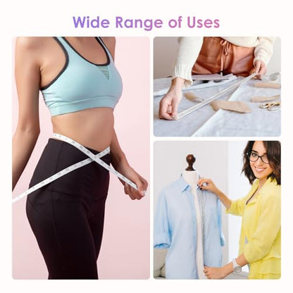 Two-Piece Sewing Tape Measure，Colour Printed Small Retractable Soft Measuring Tape for Tailor Cloth Fabric Body Measurements. - color: Flower One