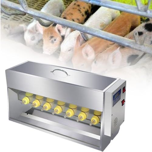MOXOW Automatic Pig Milk Feeder, 20L Large Capacity Stainless Steel Piglet Feeding Machine with 14 Nipples, Durable Thickened Design for Efficient Piglet Care