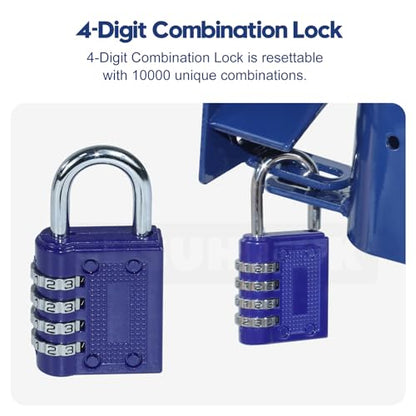 2 Way Lockable Gate Latch (Large Size Version: 4.1" L x 7.8" H) with 4-Digit Combination Lock for Metal Tube Gate with 1-5/8" to 2" O.D. Tubes, Blue - color: 1x S16100100(Large Size Version 4.1"x 7.8")