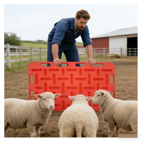 Animal Livestock Sorting Panel, Lightweight and Sturdy Guide Panel for Pig, Cattle, Sheep, Goats, Large Pig Divider Board with Rounded Hand, Portable Farm Fencing(97 x 76 cm) - size: 97 x 76 cm