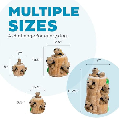 Outward Hound Hide-A-Squirrel Dog Toy – Interactive 2‑in‑1 Plush Puzzle with 6 Squeaky Removable Squirrels, X-Large - color: Squirrel Xlarge