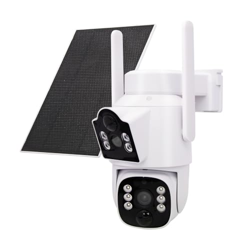 CasaCam Solar Security Camera | Outdoor Wireless, 2K+2K Dual Lens | Battery Powered, Dual PIR Sensors, Auto Tracking, 2.4G/5G WiFi, Color Night Vision, No Monthly Fee, SD & Cloud Storage, WS26