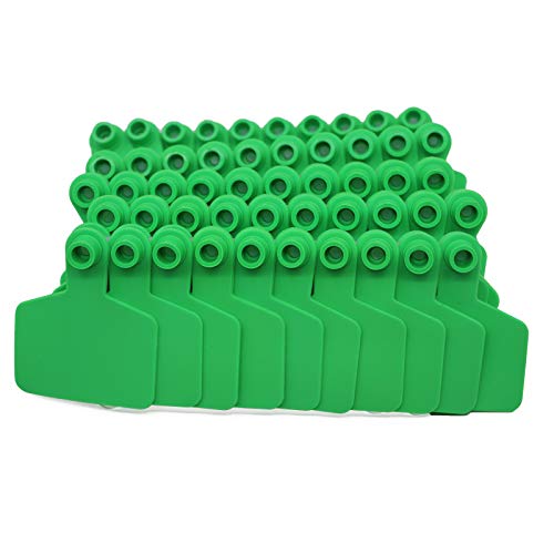 Blank Cattle Ear Tags 100 Pieces Livestock Ear Tags for Cow Swine Sow Sheep (Green) - color: Green