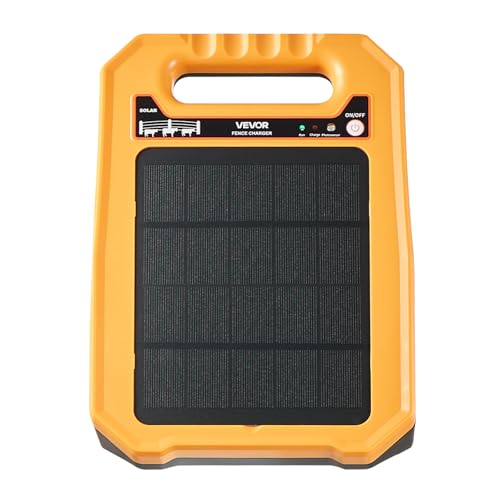 VEVOR Solar Fence Charger, 0.3J 8 kV Solar Powered Fence Charger, Weather-Resistant Electric Fence Energizer Kit, 7 Days Runtime, for Livestock, Poultry, Garden Protection - style: 0.3J