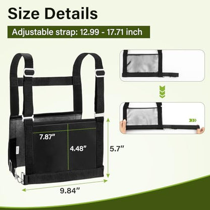 Black Exhibitor Number Harness Adjustable Show Number Holder for 4-H/FFA, Sheepdog Trials, Breed Shows