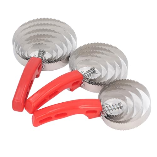 Curry Combs, Curry Comb Horse Brush, Double Sided Livestock Shedding Comb, 3pcs Sided Stainless Horse Curry Comb 4 Rings 5 Rings 6 Rings with Soft Touch Grip for Sheep, Cattle