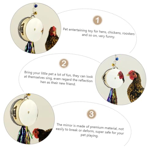 Stainless Steel Double-Sided Chicken Mirror Toy for Hens and Engaging Chick Plaything to Relieve Boredom and Activity Levels Pet Entertainment