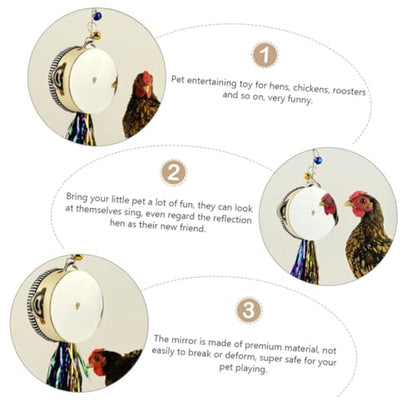 Stainless Steel Double-Sided Chicken Mirror Toy for Hens and Engaging Chick Plaything to Relieve Boredom and Activity Levels Pet Entertainment