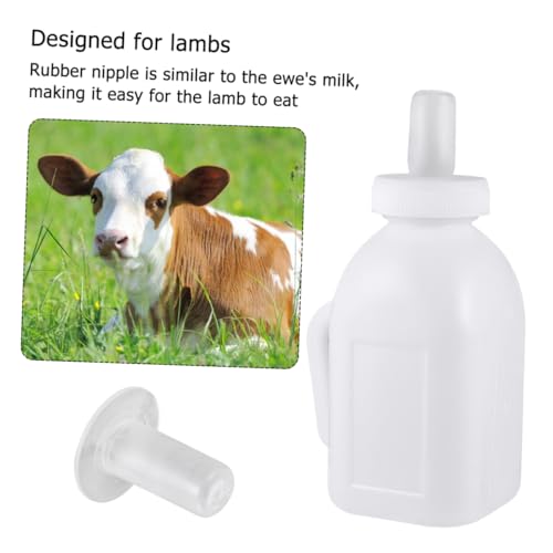balacoo 1set Plastic Bottle Feeder for Breast Feeding Silicone Teats Farming Supplies for Livestock