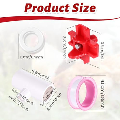 20 Pack Horizontal Chicken Water Nipples with 1/2'' PVC Tee Fittings Automatic Chicken Water Feeder Easy Install Chickens Nipples Waterer Horizontal Side Mount Poultry Nipple Waterer