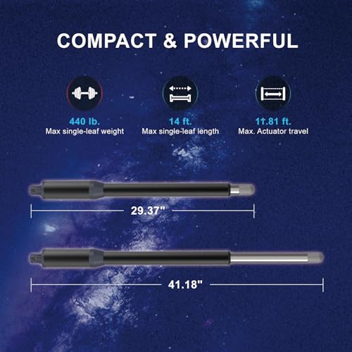 C01-L Solar Gate Openers with Batteries & Solar Panel for Dual Swing Gate Up to 14ft Long or 440lb Per Arm, Automatic Gate Openers for Driveway Dual Swing Gate with Long-Range Gate Opener Remote - size: Solar Dual Swing Gate Opener