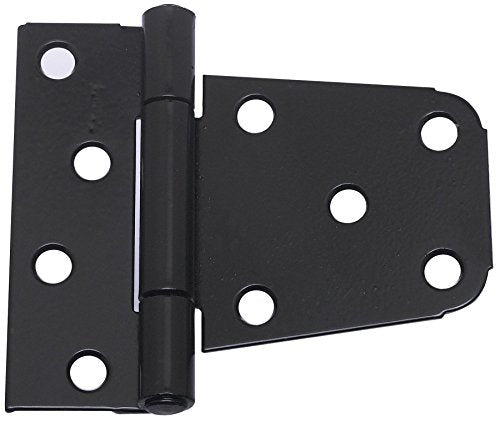 National Hardware N220-129 V287 2-Pack Heavy Duty Gate Hinges 3-1/2 in Black Steel T-Hinges for Wood Fence Gates with WeatherGuard Protection and Mounting Hardware - color: Black