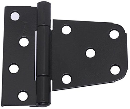 National Hardware N220-129 V287 2-Pack Heavy Duty Gate Hinges 3-1/2 in Black Steel T-Hinges for Wood Fence Gates with WeatherGuard Protection and Mounting Hardware - color: Black