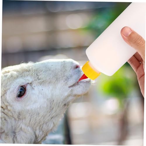 2 Sets Goat Milk Bottles for Lambs Replaceable Nursing Feeders for Newborn Livestock Farm Use Sturdy Feeding Containers Nipples