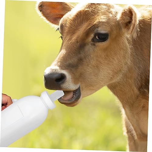 MERRYHAPY 2000ml Calf Nursing Bottle for Livestock 2L Calf Feeding Bottle with 4 Pacifiers Durable Milk Bottle for Calves Sheep and Goats