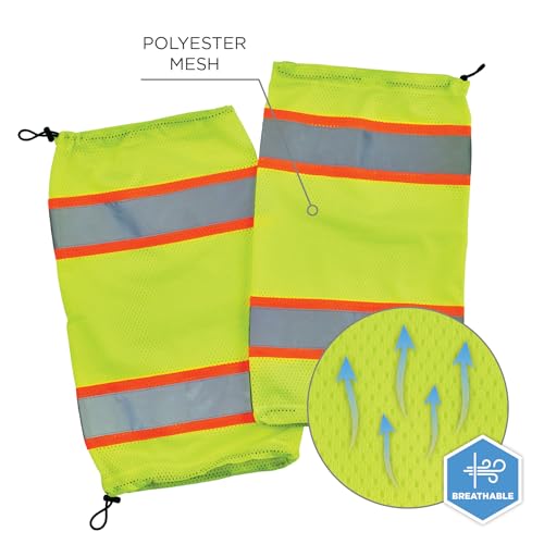 Ergodyne Unisex Glowear 8009 Hi-vis Two-tone Mesh Leg Gaiters - Class E - color: Lime