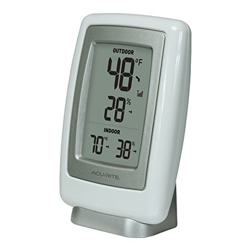 AcuRite 00611 Indoor Outdoor Thermometer with Wireless Temperature Sensor & Hygrometer White Small (Pack of 2) - size: 1 x 3.5 x 5.5 inches (Pack of 2)