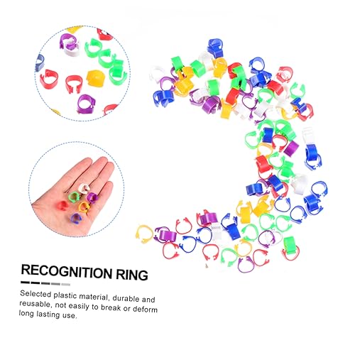 Hemoton 100pcs Bird Accessories Poultry Foot Band Rings Chicken Toys Blank Duck Bands Clip Leg Ring for Pigeon Parrots