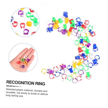 Hemoton 100pcs Bird Accessories Poultry Foot Band Rings Chicken Toys Blank Duck Bands Clip Leg Ring for Pigeon Parrots