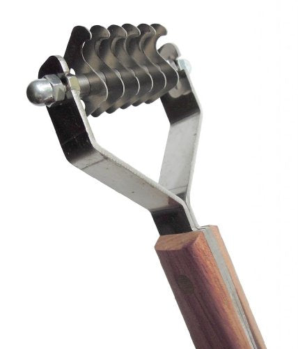 Mars Coat King Original Dematting Undercoat Grooming Rake Stripper Tool For Dogs And Cats, Stainless Steel with Wooden Handle, Made In Germany, 6-Blade