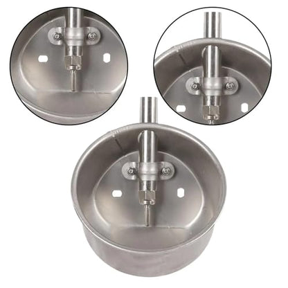 Pig Water Nipple 2Pcs Automatic Pig Waterer Drinker Water Dispenser Drinking Bowl Animal Waterer Bowl Stainless Steel for Animals Pig Livestock(Small) - color: Small