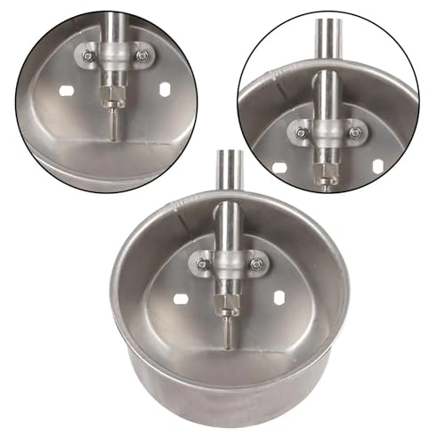 Pig Water Nipple 2Pcs Automatic Pig Waterer Drinker Water Dispenser Drinking Bowl Animal Waterer Bowl Stainless Steel for Animals Pig Livestock(Large) - color: Large