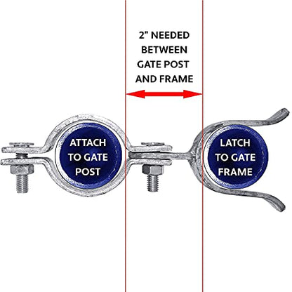 1-3/8" x 2-3/8" Chain Link Fence Gate Fork Latch - Fence Gate Latch - Galvanized Fence Gate Latch with Hole for Padlock - size: 1-3/8" x 2-3/8"
