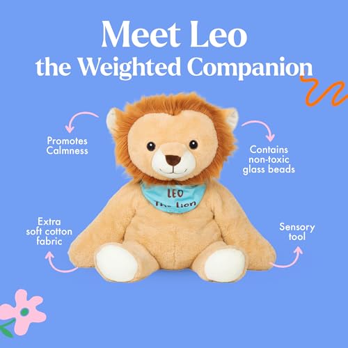 Lilly's Love Weighted Stuffed Animals for Adults & Kids — 5lb Calming Lion Plush for Anxiety, ADHD & Sensory | Machine Washable Weighted Stuffed Animal w/Removable Insert | Leo The Lion - color: Lion